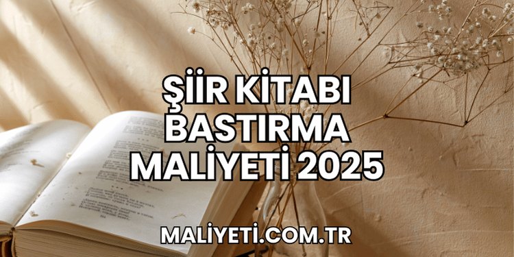 Şiir Kitabı Bastırma Maliyeti 2025