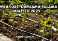 Toprak Altı Damlama Sulama Maliyeti 2025