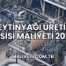 Zeytinyağı Üretim Tesisi Maliyeti 2025