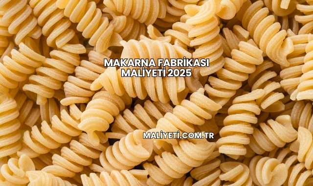 Makarna Fabrikası Maliyeti 2025