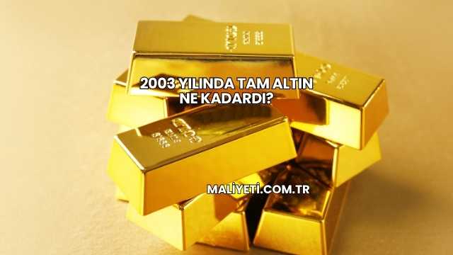 2003 Yılında Tam Altın Ne Kadardı?