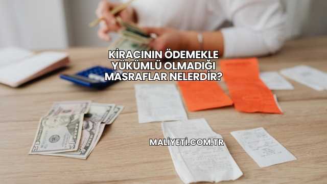Kiracının Ödemekle Yükümlü Olmadığı Masraflar Nelerdir?