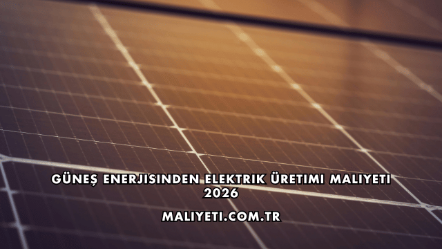 Güneş Enerjisinden Elektrik Üretimi Maliyeti 2026