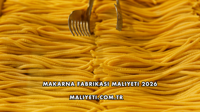 Makarna Fabrikası Maliyeti 2026